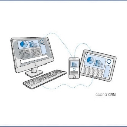 Das Bild zeigt die Uebertragungswege in der Anwendung von cobra Mobile CRM