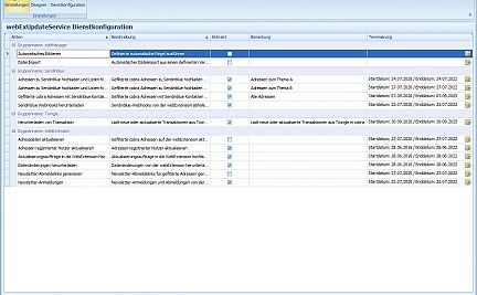 editmanager-systemdienst Konfiguration der einzelnen Aktionen im editManager Systemdienst aus cobra CRM.