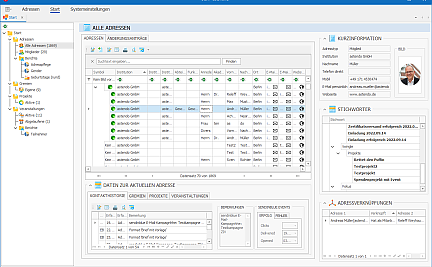 Adressen bearbeiten im dataViewer für cobra CRM dataViewer
