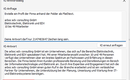 KI erstellt Firmenprofl