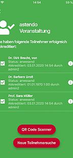 Mit der adminApp Teilnehmer direkt und mobil akkreditieren